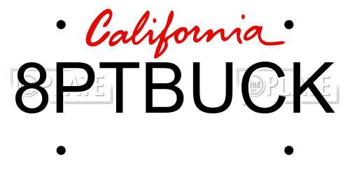 8PTBUCK California License Plate