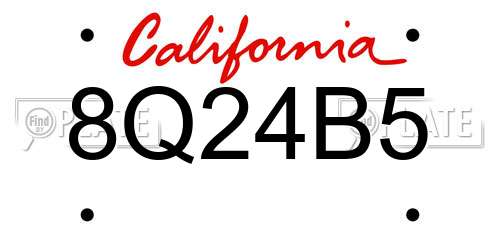 8Q24B5 California License Plate