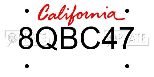 8QBC47 California License Plate