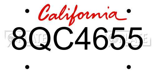 8QC4655 California License Plate