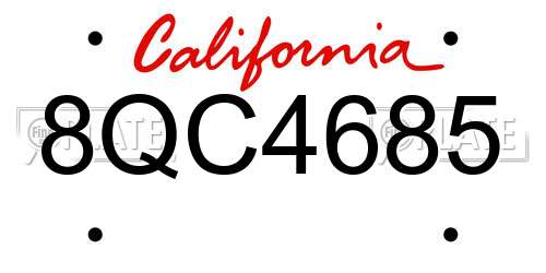 8QC4685 California License Plate