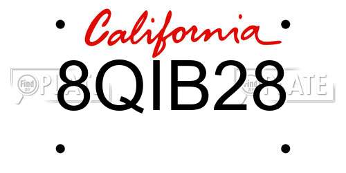 8QIB28 California License Plate