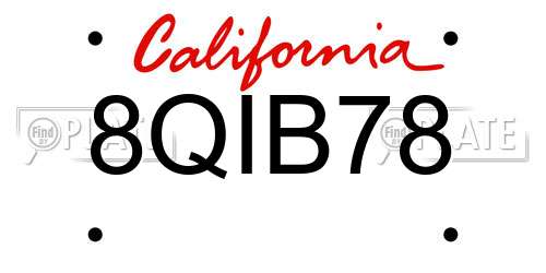 8QIB78 California License Plate