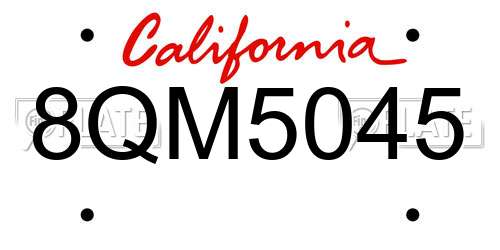 8QM5045 California License Plate