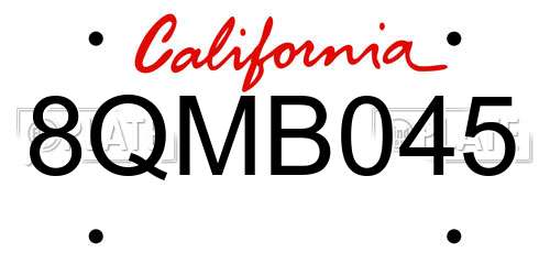 8QMB045 California License Plate