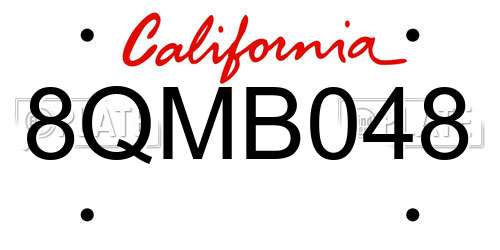 8QMB048 California License Plate
