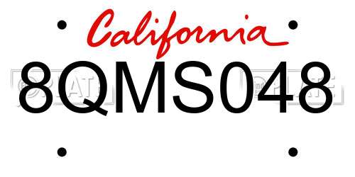 8QMS048 California License Plate