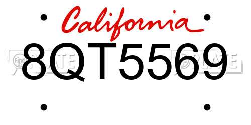 8QT5569 California License Plate