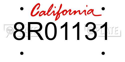 8R01131 California License Plate
