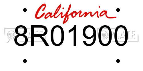 8R01900 California License Plate