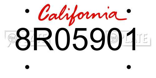 8R05901 California License Plate