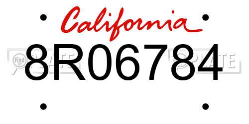 8R06784 California License Plate