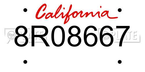 8R08667 California License Plate