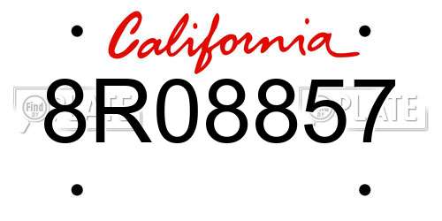 8R08857 California License Plate
