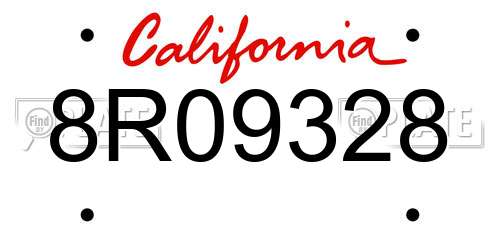 8R09328 California License Plate