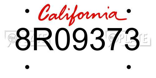 8R09373 California License Plate