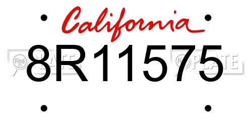 8R11575 California License Plate