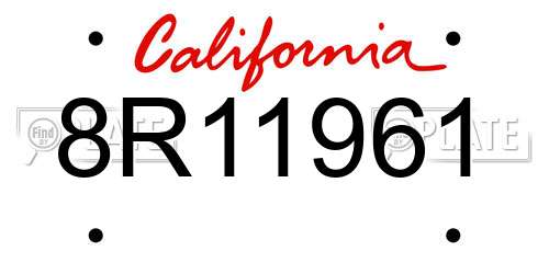 8R11961 California License Plate