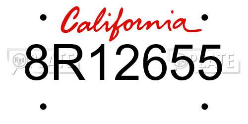 8R12655 California License Plate