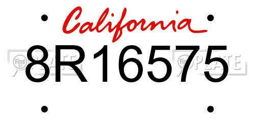 8R16575 California License Plate