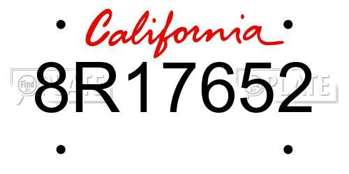8R17652 California License Plate