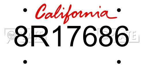 8R17686 California License Plate