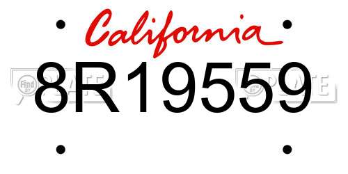 8R19559 California License Plate