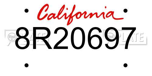 8R20697 California License Plate