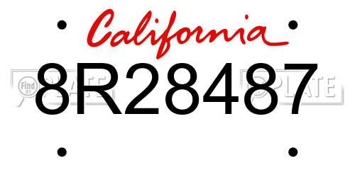 8R28487 California License Plate