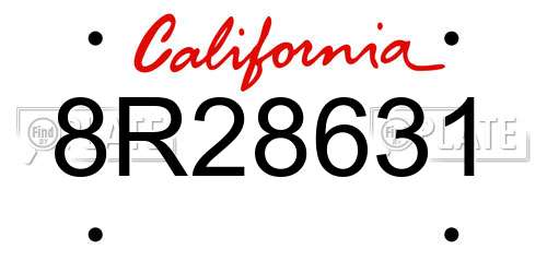 8R28631 California License Plate