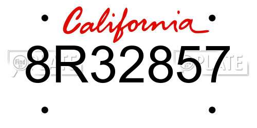 8R32857 California License Plate