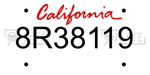 8R38119 California License Plate