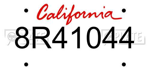 8R41044 California License Plate