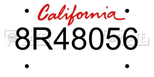 8R48056 California License Plate
