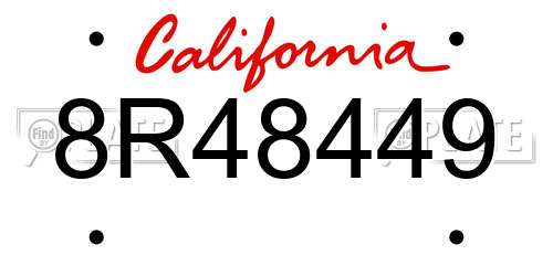 8R48449 California License Plate