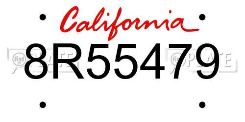 8R55479 California License Plate