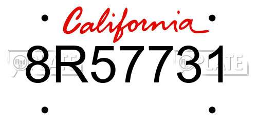 8R57731 California License Plate