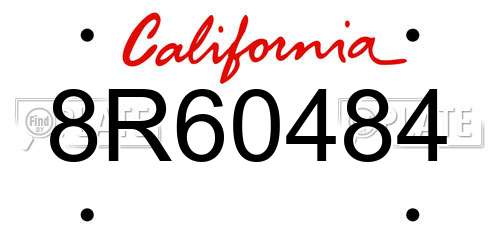 8R60484 California License Plate