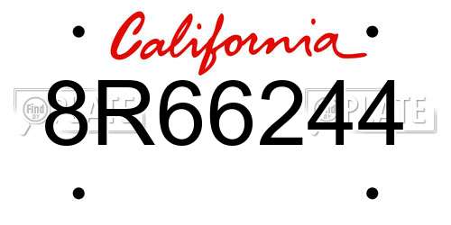 8R66244 California License Plate
