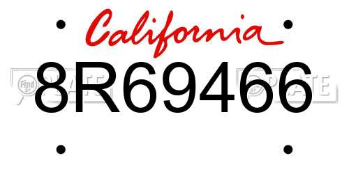 8R69466 California License Plate