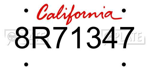 8R71347 California License Plate