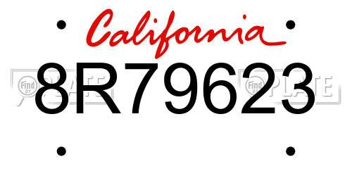 8R79623 California License Plate