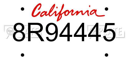 8R94445 California License Plate