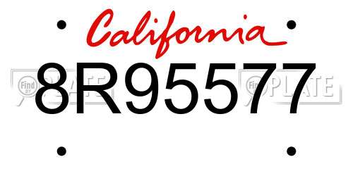 8R95577 California License Plate