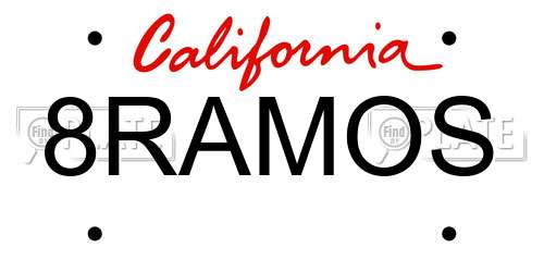 8RAMOS California License Plate