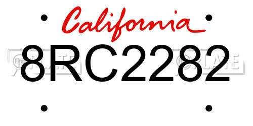 8RC2282 California License Plate