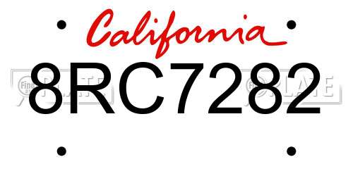 8RC7282 California License Plate