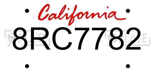 8RC7782 California License Plate