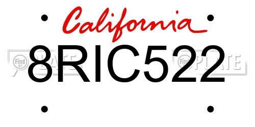 8RIC522 California License Plate