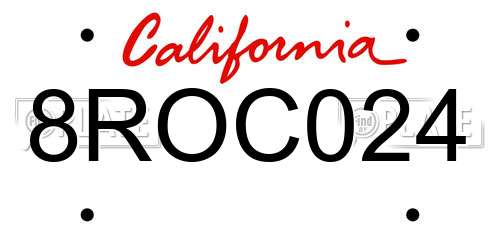 8ROC024 California License Plate